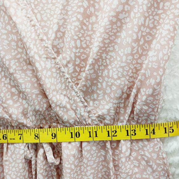Dress Size L Pink Animal Fairy Coquette Soft Girl Romantic Whimsycore Faux Wrap - Picture 12 of 16
